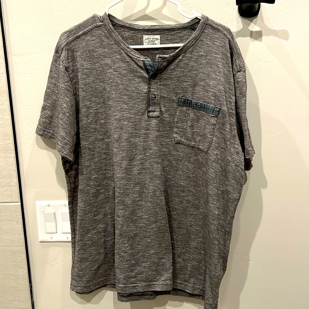 NWOT Lucky Brand Venice burnout Henley short sleeved shirt men’s XL
